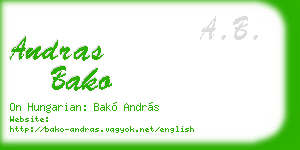 andras bako business card