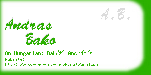 andras bako business card